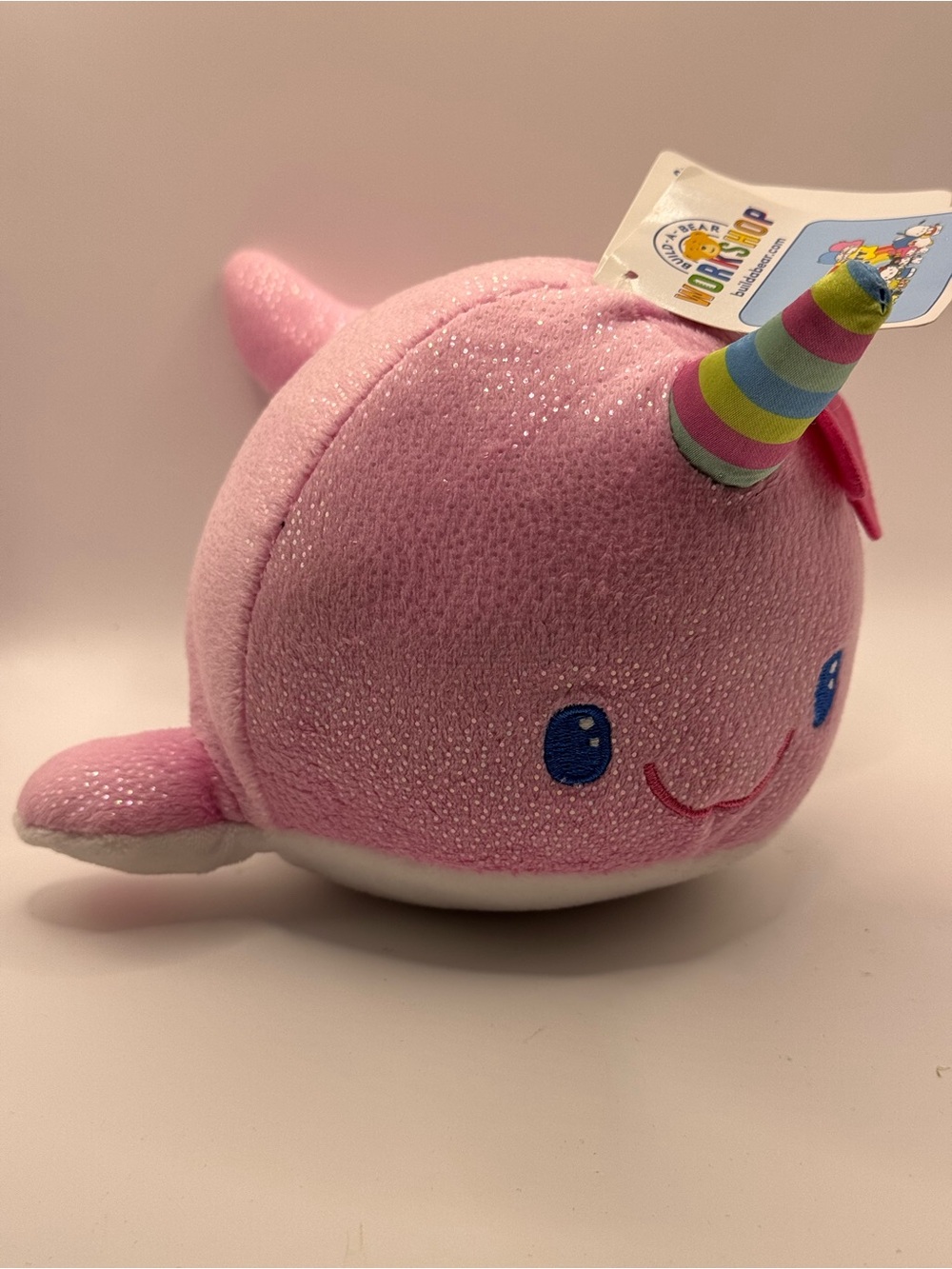 NWT Build A Bear Hello Kitty Pink Sparkle Narwal 5” Stuffy.